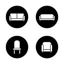 Soft Furniture Icons Set Stock Vector
