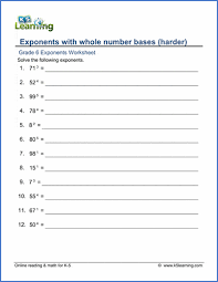 Exponents Whole Number Bases 2 K5