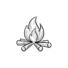 Campfire Hand Drawn Outline Doodle Icon