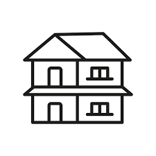 Two Story House Icon Vector Design