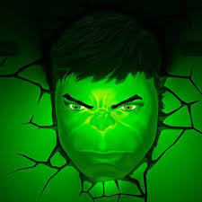 Marvel 3d Deco Light Hulk Face