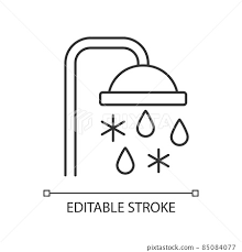 Taking Cold Bath Or Shower Linear Icon