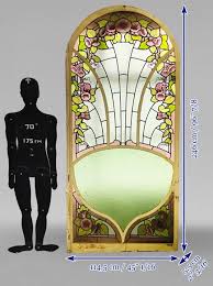 Art Nouveau Stained Glass Window With
