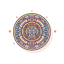 Circular Icon Of Aztec Glyphs Vector