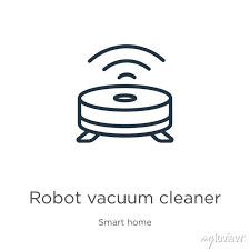 Robot Vacuum Cleaner Icon Thin Linear
