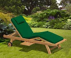 Luxury Sun Lounger With Cushion Teak