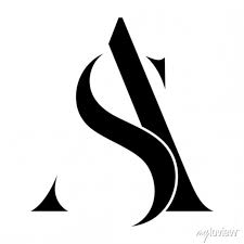 Sa As Monogram Logo Calligraphic