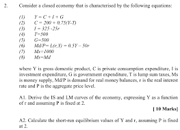 Solved 2 Consider A Closed Economy