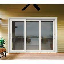 White Vinyl 3 Panel Prehung Patio Door