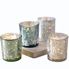 Glass Mercury Candle Holder With