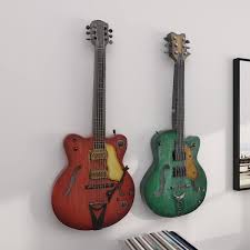 Metal Guitar 2 Assorted Wall Decor Multicolor