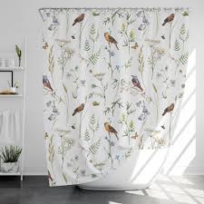 Flowers And Birds Shower Curtain With
