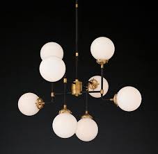 Bistro Globe Milk Glass Chandelier 34