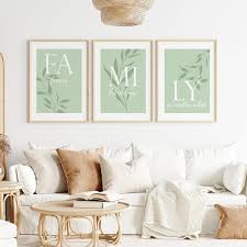 3pc Family Quotes Sage Green Wall Art