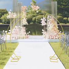 Yiyibyus 86 61 In X 102 36 In Metal Wrought Iron Wedding Party Arch Backdrop Decorative Frame Garden Arch Arbor Gold