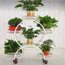 6 Pot Holder With Wheels Planter Stand