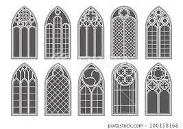 Gothic Church Windows Vector