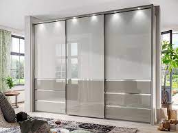 Gray Glass 3 Door Sliding Wardrobe