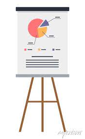 Vector Icon Of Wooden Flipchart With