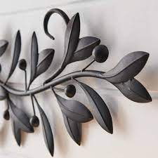 Metal Olive Branch Black Wall Decor