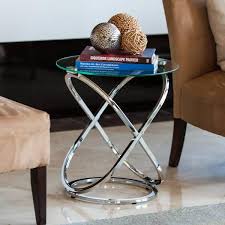 Tempered Glass Round End Table Ha01516