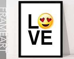 Love Emoji Art Heart Eyes Square Frame
