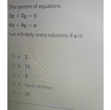 Equations 2x 3y 5 6x Bartleby