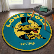 Lone Wolf Vintage Round Mat Round Floor