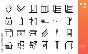 Building Materials Icons Set
