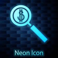 Glowing Neon Magnifying Glass And