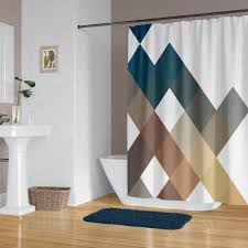 Large Squares Geometric Shower Curtain