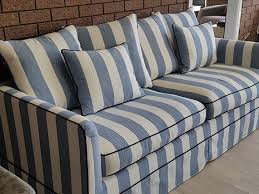 Custom Hamptons Striped Sofa 3 Seater