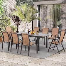 Erommy 9 Piece Metal Expandable Table