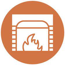 Vector Design Fireplace Screen Icon Style