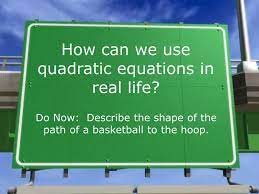 Use Quadratic Equations In Real Life