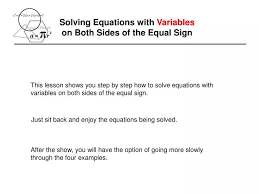 Solving Equations With Variables On