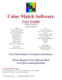 Tcs Color Match User Guide