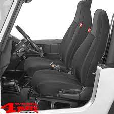 Seat Cover Set Black Neoprene Front And