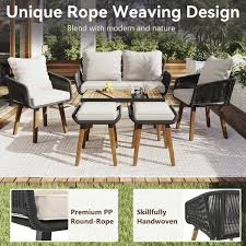 Beige Cushions Ottoman Stools