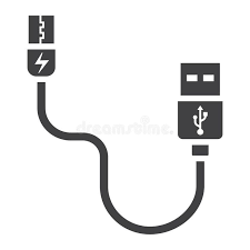 Usb Cable Solid Icon Connector And