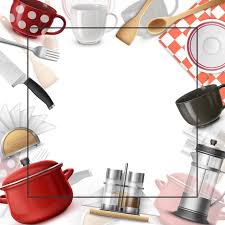 Realistic Dishes Colorful Template With