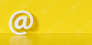 Email Icon Or At Sign Leaning Against A