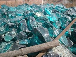 Colored Glass Rock Block For