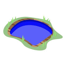 Garden Pond Icon Isometric Of Garden