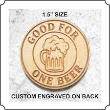 Wood Beer 1 5 Tokens With Custom Back