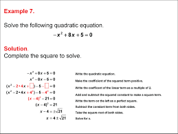 Solving Quadratic Equations Media4math