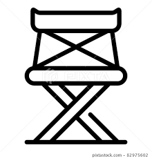 Folding Outdoor Chair Icon Outline