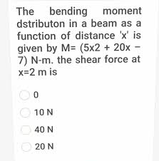 the bending dstributon in a beam as a