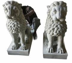 Traditional Marble Black Stone Lion
