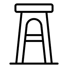 Plastic Bar Stool Icon Outline Vector